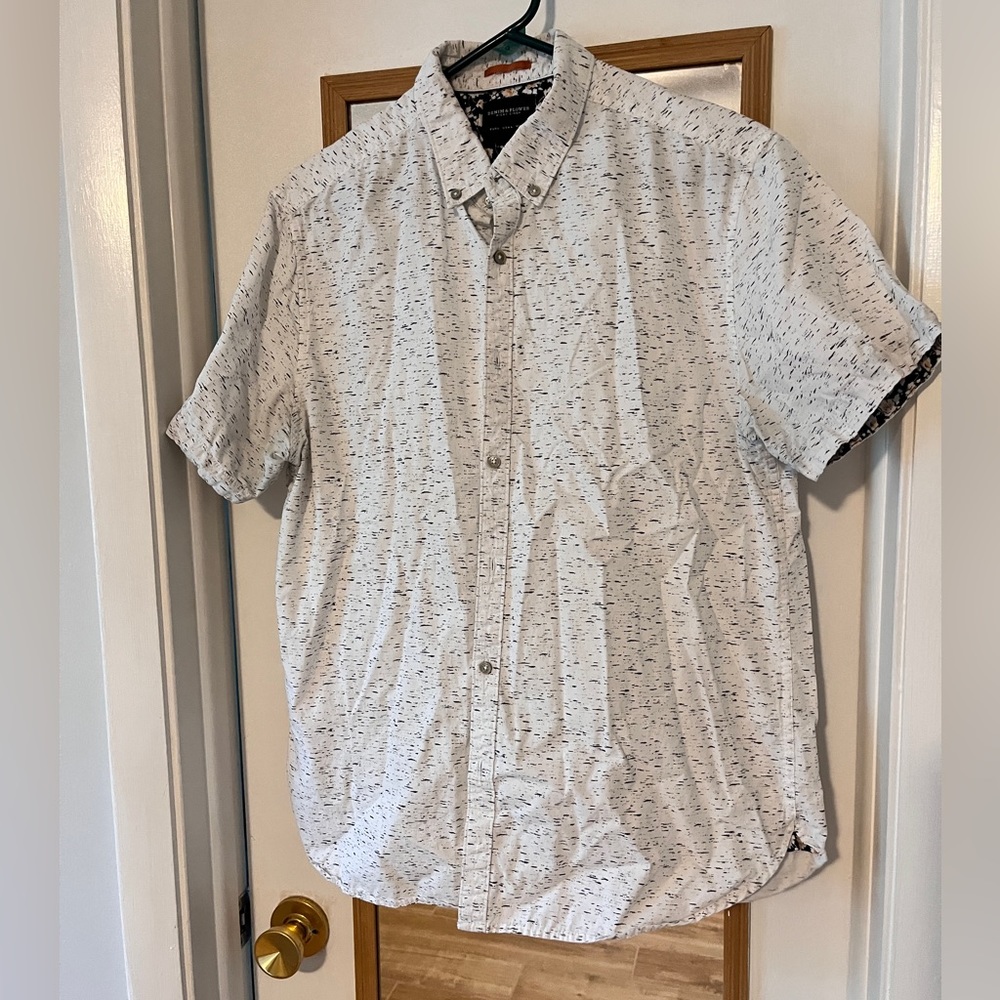 White Denim Flower short sleeve